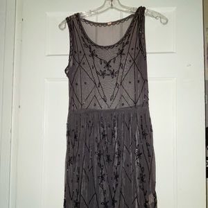Free people beaded tulle slip dress